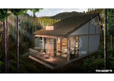 Lekka konstrukcja stalowa Nowoczesne domy wakacyjne Wygląd drewniany Nachylenie typu dachu